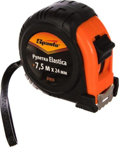 картинка Рулетки SPARTA Рулетка Elastica, 7.5 м х 24 мм, обрезиненный корпус 31313 SPARTA Рулетка Elastica, 7.5 м х 24 мм, обрезиненный корпус 31313 от магазина Tovar-RF.ru