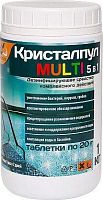 картинка дезинфицирующее средство кристалпул multi 5 в 1 для бассейнов, табл. 20 г, банка 1 кг 107663от магазина Tovar-RF.ru