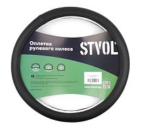 картинка оплетка на руль stvol swp02 гладкая экокожа, м размер, черный от магазина Tovar-RF.ru