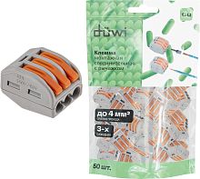 картинка DUWI (26638 9) Клемма рычажковая, СМК 222-413, 0,08-4мм², серый от магазина Tovar-RF.ru