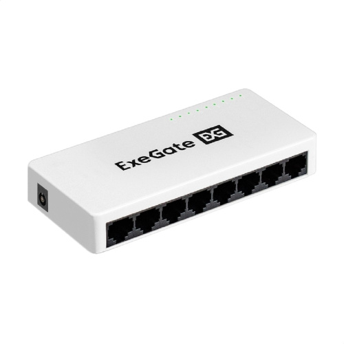 картинка exegate ex298686rus коммутатор неуправляемый exegate edes-1008c (8-портовый utp 10/100mbps, с функцией энергосбережения (green ethernet technology), настольный/настенный) от магазина Tovar-RF.ru