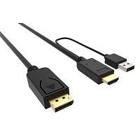 картинка кабель аудио-видео buro hdmi (m)/displayport (m) 3м. позолоченные контакты черный (hdmi-dp-3m) от магазина Tovar-RF.ru