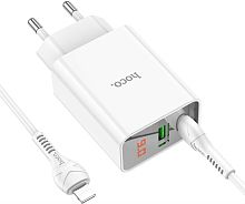 картинка сзу hoco (6931474769824) c100aaa 1usb+1type-c 3.0a qc3.0 pd 20w , white hoco (6931474769824) c100aaa 1usb+1type-c 3.0a qc3.0 pd 20w , white от магазина Tovar-RF.ru