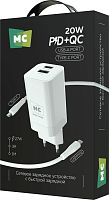 картинка сзу more choice (4620202555779) nc85i 1usb+1type-c 3.0a pd 20w+qc3.0 для lightning 8-pin type-c white от магазина Tovar-RF.ru