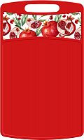 картинка Доска разделочная IDILAND Bergamo Scarlet прямоугольная 335x220x4мм с декором (красный) 221148106/03 от магазина Tovar-RF.ru