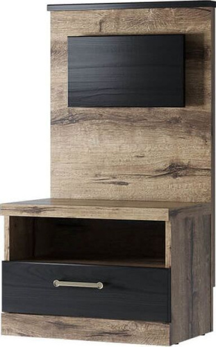 картинка Тумба АНРЭКС JAGGER Тумба прикроватная 1S, цвет Дуб монастырский /Черный (1 уп) АНРЭКС JAGGER Тумба прикроватная 1S, цвет Дуб монастырский /Черный (1 уп) от магазина Tovar-RF.ru