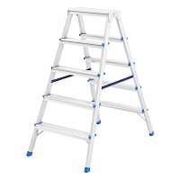 картинка СИБРТЕХ Стремянка двусторонняя 5ст., алюминиевая, Россия [97925] от магазина Tovar-RF.ru