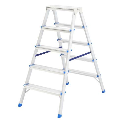 картинка СИБРТЕХ Стремянка двусторонняя 5ст., алюминиевая, Россия [97925] от магазина Tovar-RF.ru