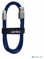 картинка  perfeo кабель usb2.0 a вилка - usb type-c вилка, черно-синий, длина 3 м. (u4904) от магазина Tovar-RF.ru