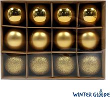 картинка Набор ёлочных шаров WINTER GLADE Набор ёлочных шаров пластик, 6 см, 12 шт, золотой микс, 6012G001 от магазина Tovar-RF.ru