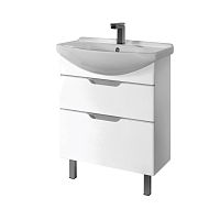 картинка Тумба LAGUNA PLUS, 85 см, подвесная/напольная, 2 ящика, с опорами, белый глянец от магазина Tovar-RF.ru