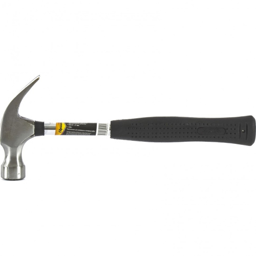 картинка SPARTA Молоток-гвоздодер, 450 г, боек 27 мм, металлическая трубчатая обрезиненная рукоятка [104405] от магазина Tovar-RF.ru