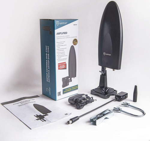 картинка антенна комнатная antop dvb-t707 dvb-t2 и дмв+мв+fm активная от магазина Tovar-RF.ru