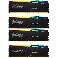 картинка kingston ddr5 dimm 64gb 5200mt/s cl40 (kit of 4) fury beast rgb xmp kf552c40bbak4-64 от магазина Tovar-RF.ru