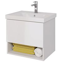 картинка Тумба PERFECTO, 60 см, подвесная, 1 ящик, push-to-open, белый глянец от магазина Tovar-RF.ru
