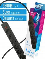 картинка СЕТЕВЫЕ ФИЛЬТРЫ КОСМОС FKSM1.8M-6G(B)16A - 6 роз х 1,8 м, черный от магазина Tovar-RF.ru