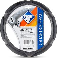 картинка оплетка на руль nova bright (m) экокожа, спонжевая, черная 47692 от магазина Tovar-RF.ru