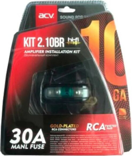 картинка комплект проводов acv kit 2.10br (bronze=light) (2-кан усил-ля 10awg/atc 30a) от магазина Tovar-RF.ru