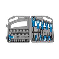 картинка ЗУБР Отвертка "ЭКСПЕРТ" Набор с насадками, битодержатель с Т-образ. ручкой 125мм, Hex1/4"-SQ1/4", в пласт.боксе, 46пред [25283-H46_z01/25283-H46] от магазина Tovar-RF.ru