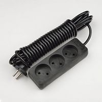 картинка Удлинитель UNIEL (UL-00003606) S-CD3-7 BLACK Standart 7м 3 гнезда б/з Черный от магазина Tovar-RF.ru