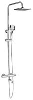 картинка Душевой комплект BRIMIX 3098 Смеситель+стойка душевая тропический душ с ТЕРМОРЕГУЛЯТОРОМ, с двумя круглыми хромир от магазина Tovar-RF.ru