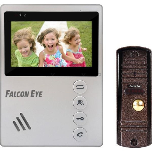 картинка Falcon Eye KIT- Vista Комплект. Видеодомофон: дисплей 4" TFT;  механические кнопки; подключение до 2-х вызывных панелей; OSD меню; питание AC 220В (встроенный БП)    от магазина Tovar-RF.ru