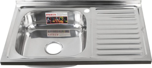 картинка мойка накладная fabia 62274l мойка 80х50 наклад левая 0.6 мм + большой сифон с переливом от магазина Tovar-RF.ru