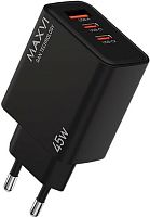 картинка maxvi сзу sfc-345gn 45w, usb-a, 2xusb-c, черный от магазина Tovar-RF.ru