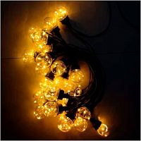 картинки led гирлянда funray уличная "лампочки", se-bulbs-10100ww, 3*аа, 10м, 100led, 20ламп, тепл.бел, ip44, черн.шн.2м от магазина Tovar-RF.ru