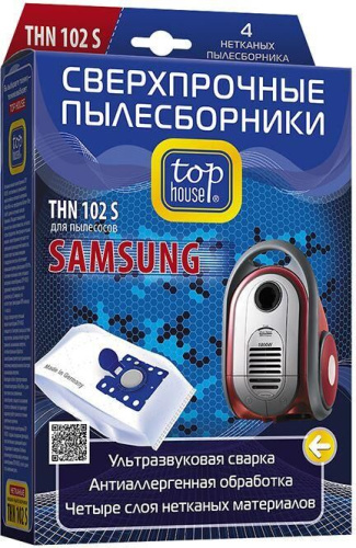 картинка top house thn 102 s сверхпрочные нетканые пылесборники 4 шт. (392487) top house thn 102 s сверхпрочные нетканые пылесборники 4 шт. (392487) от магазина Tovar-RF.ru