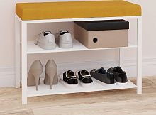 картинка Банкетка ЗМИ Банкетка "Торонто 23S" (TORONTO 23S banquet&shoes) цвет каркаса белый, цвет сиденья горчичный БТ23СБГ ЗМИ Банкетка Торонто 23S (TORONTO 23S banquet&shoes) цвет каркаса белый, цвет сиденья горчичный БТ23СБГ от магазина Tovar-RF.ru