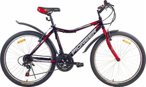 картинка велосипед pioneer optima 26"/18" black-red-whiteот магазина Tovar-RF.ru