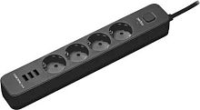 картинка Сетевой фильтр PERFEO (PF_C3956) POWER STREAM - 4 роз - 2,0 м - черный от магазина Tovar-RF.ru