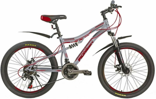 картинка велосипед pioneer comandor 24"/14" gray-black-redот магазина Tovar-RF.ru