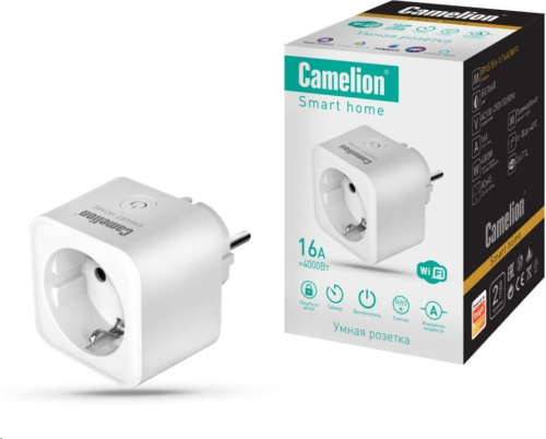 картинка Таймер электронный с розеткой CAMELION (14503) SMART HOME BNS/SH-1/16A/WIFI от магазина Tovar-RF.ru