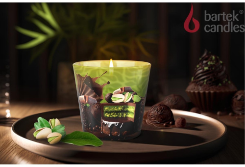 картинка Свеча BARTEK Дубайский шоколад (Dubai Chocolate) 115гр в стакане от магазина Tovar-RF.ru