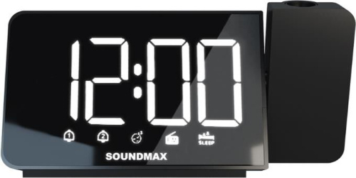 картинка Радиочасы SOUNDMAX SM-1539(чёрный с белым) от магазина Tovar-RF.ru