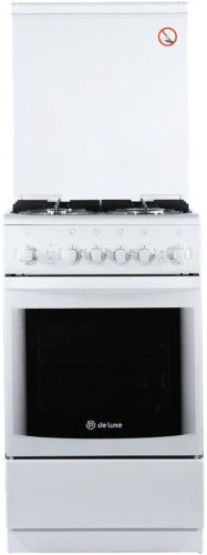 картинка плита газовая de luxe 506040.03г (916802) бел от магазина Tovar-RF.ru