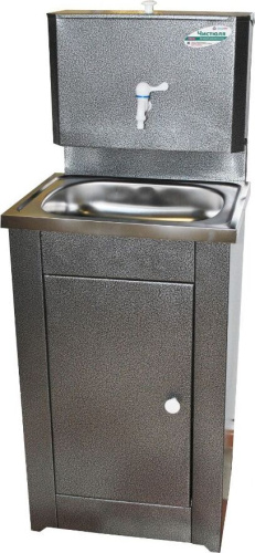 картинка Умывальник ЧИСТЮЛЯ (бак полимерное покр. без ЭВН+мойка нерж.) серебро ЧИСТЮЛЯ бак полимерное покр. без ЭВН+мойка нерж. серебро от магазина Tovar-RF.ru