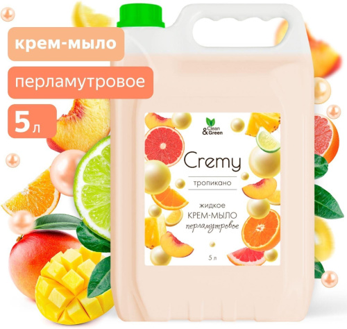картинка Крем-мыло CLEAN&GREEN CG8357 Cremy жидкое с перламутром тропикано увлажняющее 5 л магазин Tovar-RF.ru являющийся официальным дистрибьютором в России картинка Крем-мыло CLEAN&GREEN CG8357 Cremy жидкое с перламутром тропикано увлажняющее 5 л от магазина Tovar-RF.ru