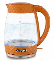 картинка чайник kitfort kt-6123-4 оранжевый (стекло) от магазина Tovar-RF.ru