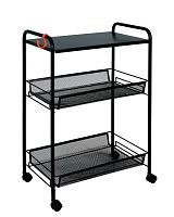 картинка Этажерка ЗМИ Ладья 33 КС на колесиках черная Э 356 от магазина Tovar-RF.ru