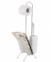 картинка Стойка для туалетной бумаги РЫЖИЙ КОТ Стойка для туалетной бумаги CHR-483 с держателем для журналов и газет, 66 см (008207) от магазина Tovar-RF.ru