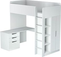 картинка кровать-чердак polini кровать-чердак polini kids simple с письменным столом и шкафом, белый (8кор) polini кровать-чердак polini kids simple с письменным столом и шкафом, белый (8кор) от магазина Tovar-RF.ru