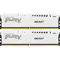 картинка kingston ddr5 dimm 32gb 5200mt/s cl40 (kit of 2) fury beast white xmp kf552c40bwk2-32 от магазина Tovar-RF.ru