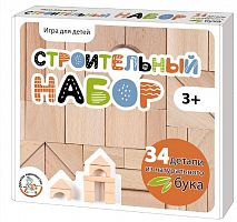 картинка детские игры десятое королевство конструктор деревянный "строительный набор" 34 эл. 04312 от магазина Tovar-RF.ru