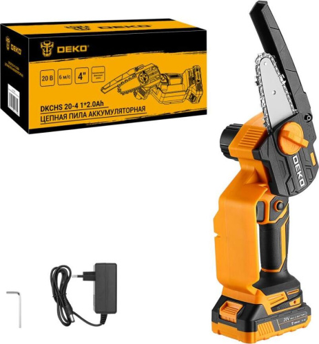 картинка Пила цепная аккумуляторная DEKO DKCHS 20-4, 20В, 1x2.0Ач 063-4480 магазин Tovar-RF.ru являющийся официальным дистрибьютором в России картинка Пила цепная аккумуляторная DEKO DKCHS 20-4, 20В, 1x2.0Ач 063-4480 от магазина Tovar-RF.ru