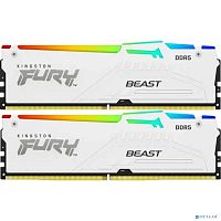 картинка kingston 64gb 5600mt/s ddr5 cl40 dimm (kit of 2) fury beast white rgb xmp kf556c40bwak2-64 от магазина Tovar-RF.ru