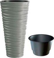 картинка Кашпо PROSPERPLAST Кашпо SAND SLIM DPSA400-405U серый 2пр 18 и 45л PROSPERPLAST Кашпо SAND SLIM DPSA400-405U серый 2пр 18 и 45л от магазина Tovar-RF.ru