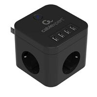 картинка cablexpert сетевой фильтр cube cube-3-u4-b-1.5 (3р, 10а, 4 х usb, 1.5м, ур.защиты 4+) черный, коробка от магазина Tovar-RF.ru